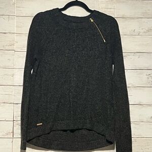 Abercrombie & Fitch Charcoal Sweater with Gold Accent